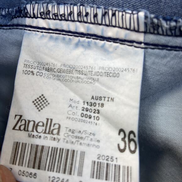 Vintage Zanella Pleated Straight Jeans Men's Size 36 Blue Denim - Picture 5 of 9